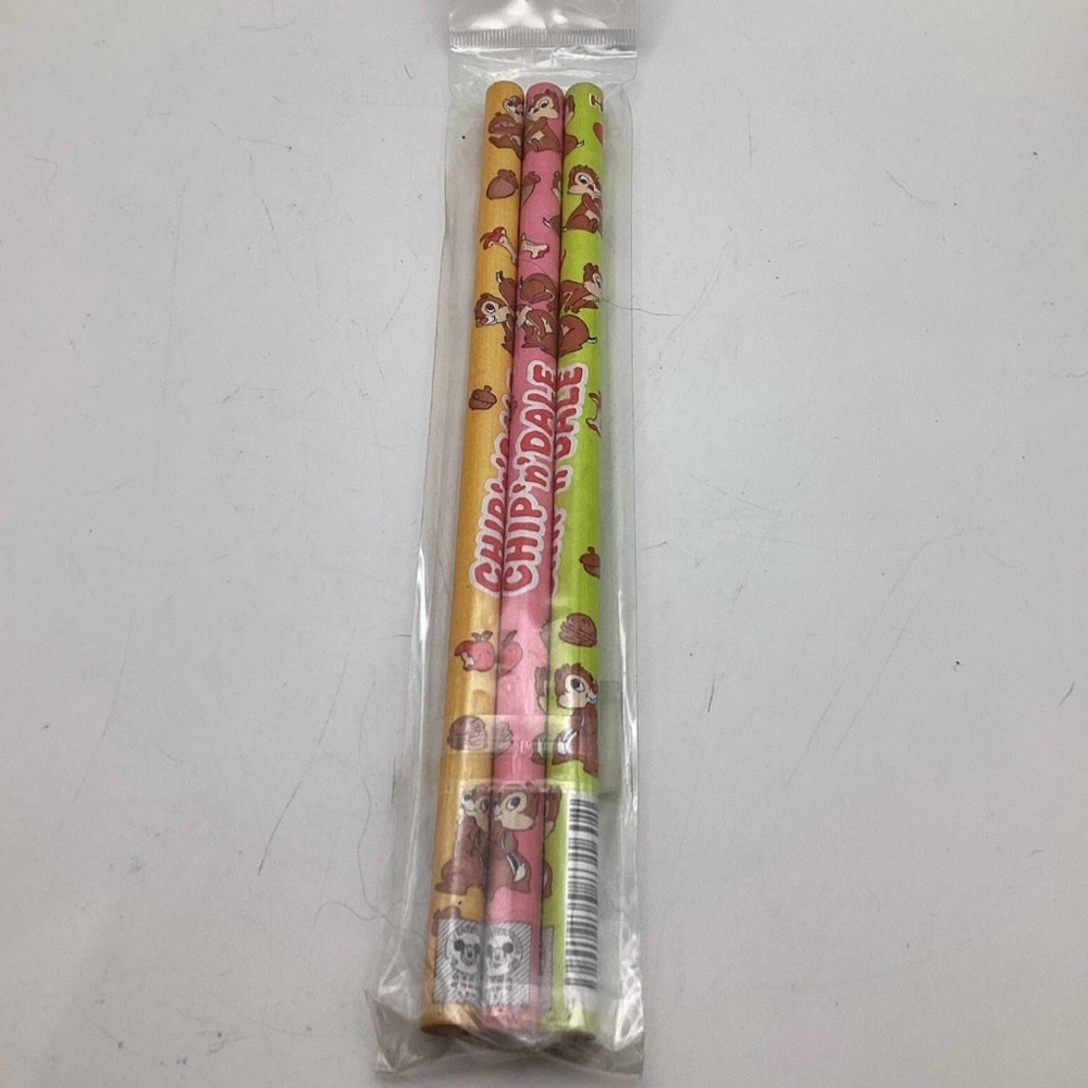 Tokyo Disney Parks Pencil Set of 3 Chip N Dale NIP Japan Vintage